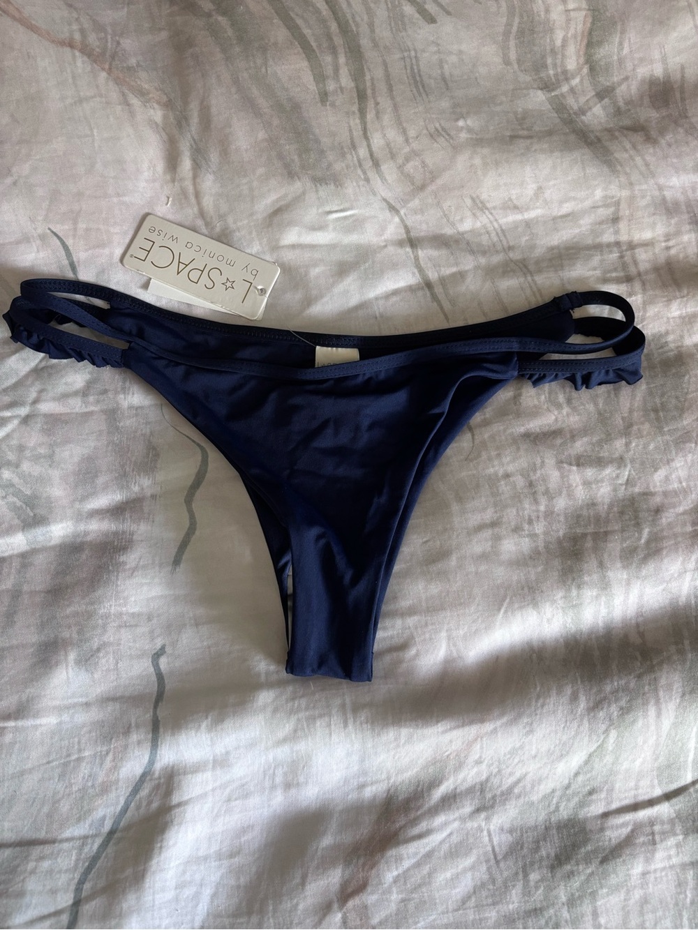 l*space Navy Blue Bikini Bottom with Double Side Straps